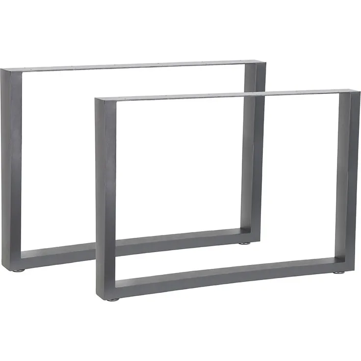 Tischuntergestell 100x72 cm Möbelfüße Grau Tischbeine Industrie Bankkufen Stahl