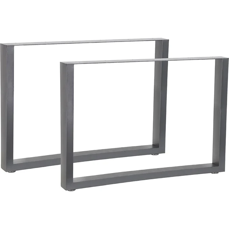 Tischuntergestell 100x72 cm Möbelfüße Grau Tischbeine Industrie Bankkufen Stahl – Bild 1