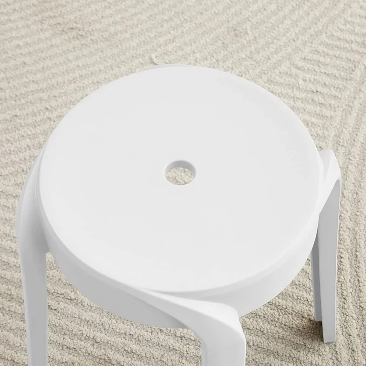 Home Deluxe Hocker NIVO - Weiß, Polypropylen, 33 x45 x33 cm – Bild 5