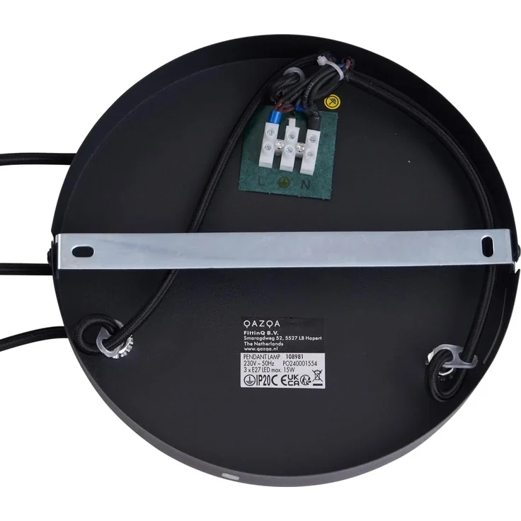 Qazqa Pendelleuchte Dame, ohne Leuchtmittel, E27, Schwarz, Modern, Glas, 3-flammig – Bild 9