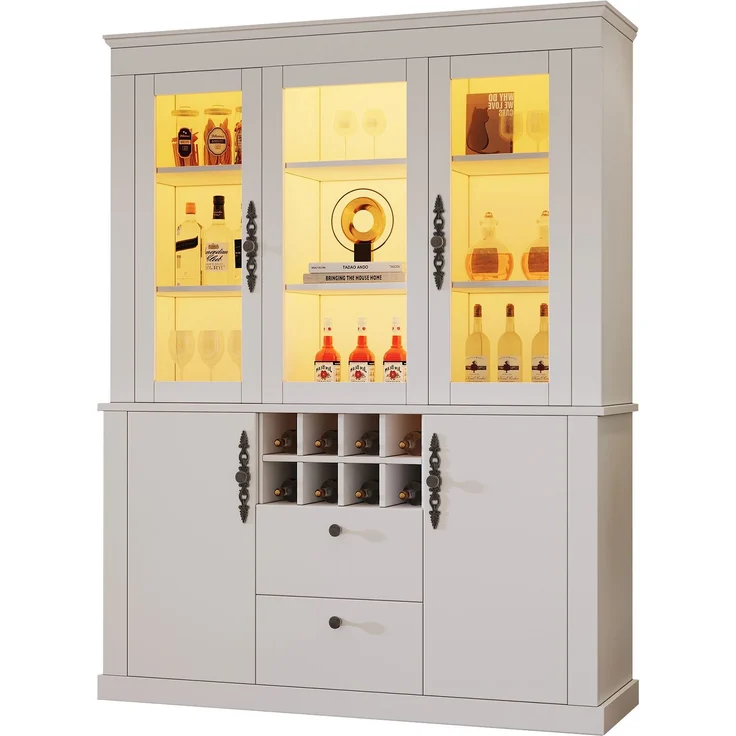 ZUBALIYA Schrank mit LED-Beleuchtung mit Schubladen in Weiß, ideale Lösung für kleine Räume, robuste Verarbeitung, langlebige Materialien, einfache Selbstmontage, mit verständlicher Aufbauanleitung – Bild 1