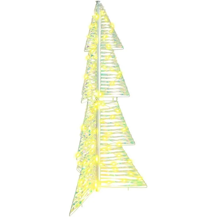vidaXL Weihnachtsbaum Warmes Weiß 120 cm PET 100 LEDs 42019214 – Bild 2