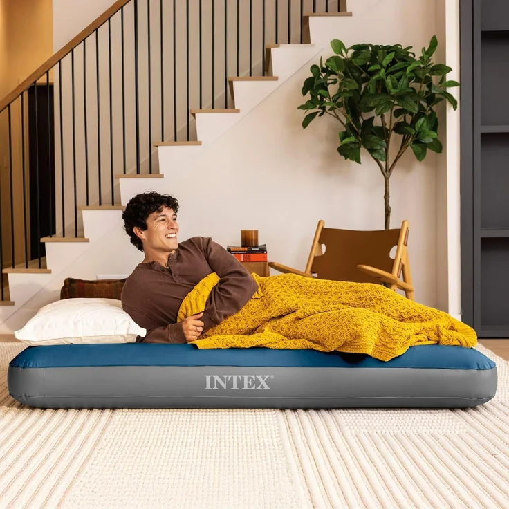 INTEX INTEX Luftbett mit Pumpe 99 x 191 x 25 cm Dunkelblau und Grau 42035638 – Bild 8