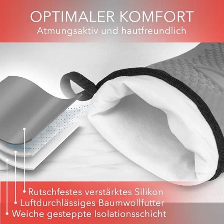 AVANA Topfhandschuhe Silikon Ofenhandschuhe Hitzebeständige Kochhandschuhe Handschuhe, Anti-Rutsch, weiches Baumwoll-Innenfutter, bis 250°C – Bild 5