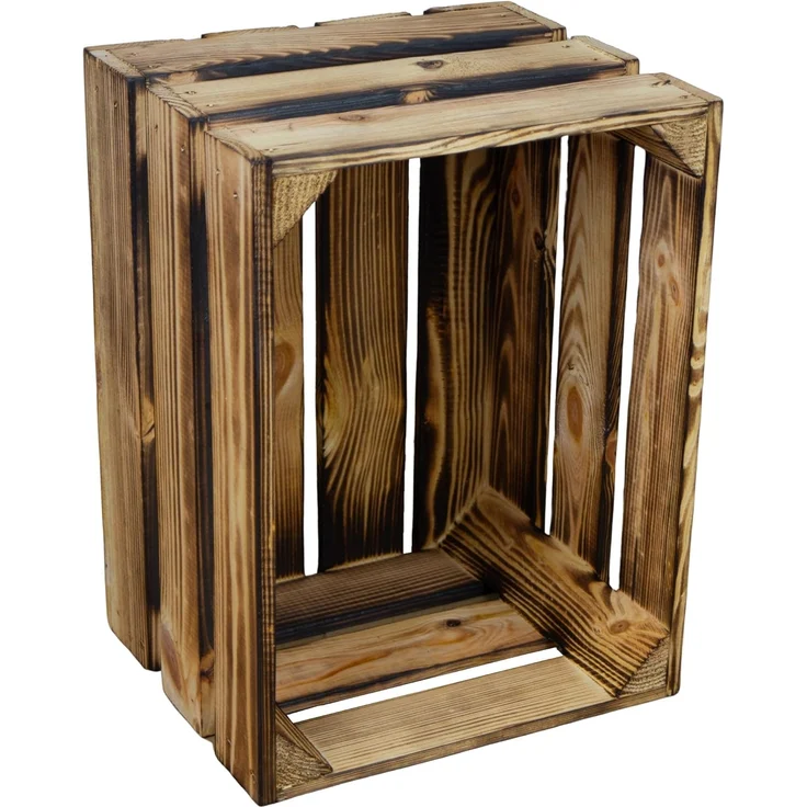 Kistenkolli Altes Land Allzweckkiste Nachttisch geflammt mit geflammten Holzplanken (Spar-Set) – Bild 8