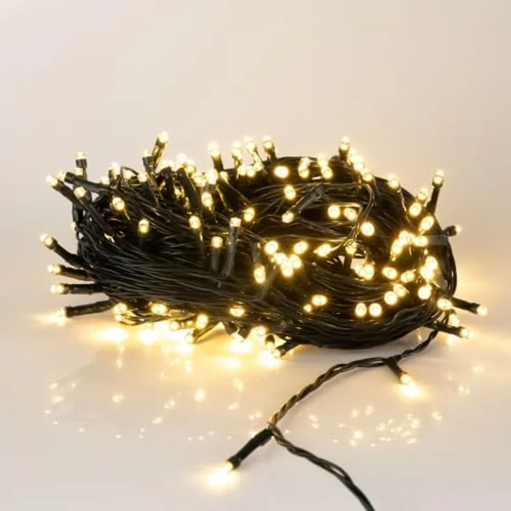 300er LED Lichterkette Außen Innen Partylicht Kabel grün Weihnachtslichterkette warmweiß