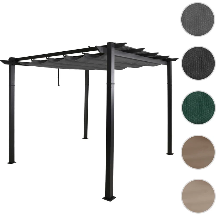 Mendler 'HWC-N93' Pergola, stabiles 8cm-Gestell mit Schiebedach UV50+ 3x3 m, Aluminium, Anthrazit – Bild 10