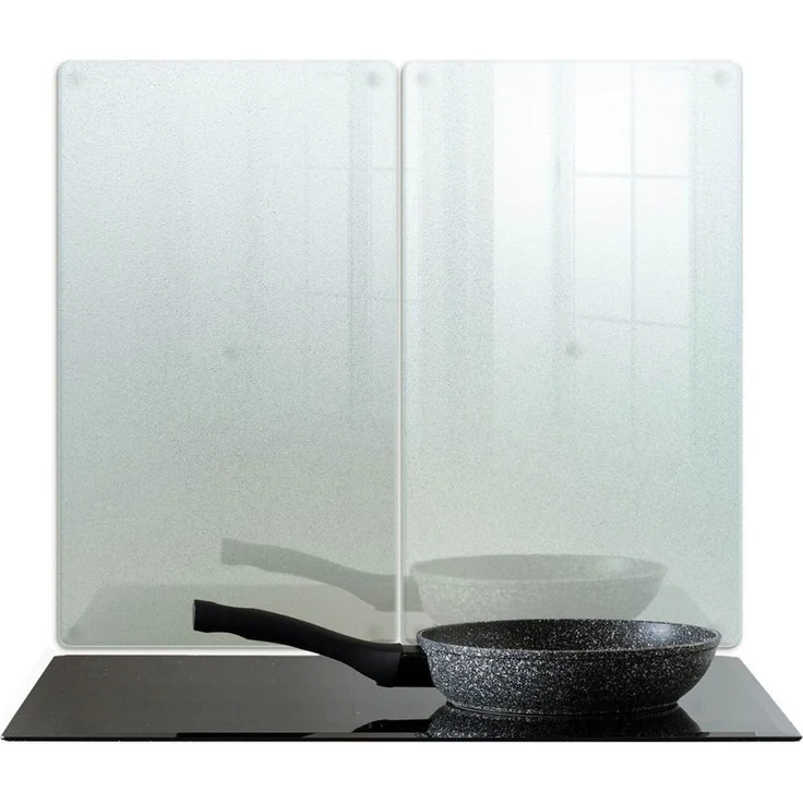 Tulup Herd-Abdeckplatte Kochfeld Schutzplatte aus Gehärtetem Glas Transparent, Milchig, Matt, (2 tlg), Set mit zwei – Bild 4
