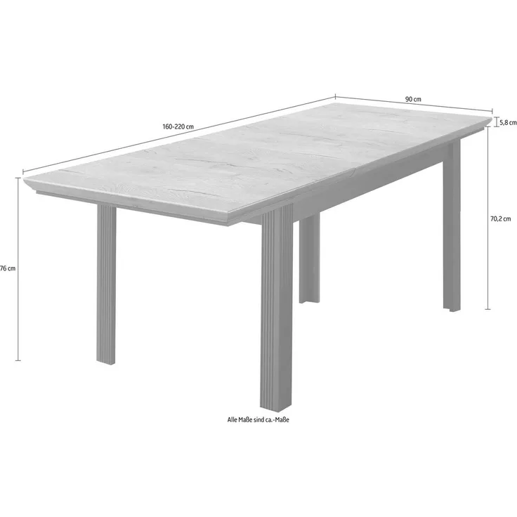Innostyle Esstisch Jasmin, Breite 160-220 cm