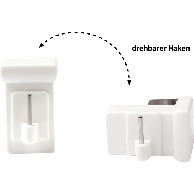 Deco-Raum® Fensterhaken Dekohaken Fensterclip für Fensterdekoration Weiß - Fensterdicke: 10-27mm UNIVERSAL | Set: 10 Stück | Material: Kunststoff/Metall | Farbe: Weiß – Bild 3