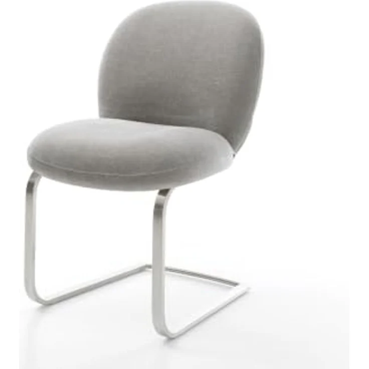 Freischwinger Nube-Flex Strukturstoff Soft Grau Freischwinger flach Edelstahl Taschenfederkern – Bild 3