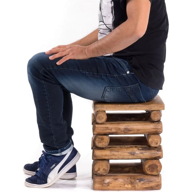 DESIGN DELIGHTS Hocker HOCKER "BLOCK 38", 30 x 30 x 39 cm (BxTxH), Altholz Holz massiv, Sitzhock – Bild 3