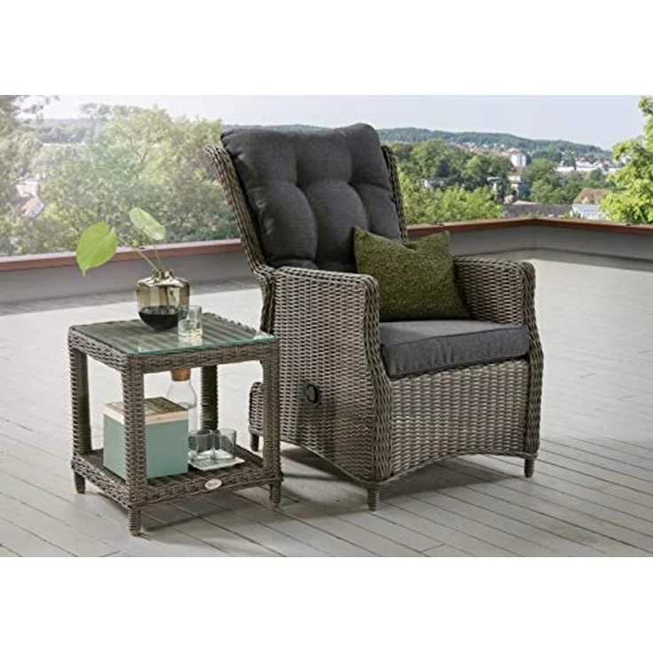 Destiny Beistelltisch MERANO, 46x46x50cm, Aluminium, Polyrattan – Bild 4
