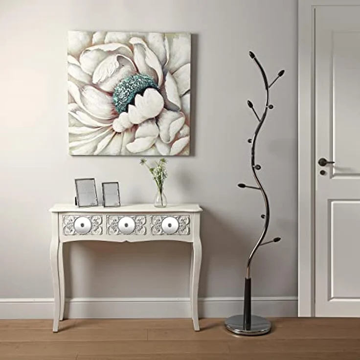 Versa Swindon Minimalistischer Garderobenständer für den Eingangsbereich, mit 9 Haken für Kleidung oder Taschen für die Halle, Maßnahmen (H x L x B) 185 x 30 x 30 cm, Metall, Farbe: Silber – Bild 3