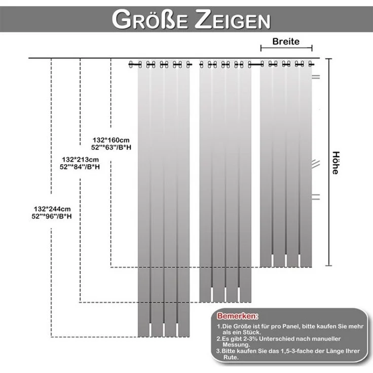 BTTO V&G Gardine Kälteschutz Vorhang Blickdicht Gardinen,Thermovorhang mit Ösen (1 St), Verdunklungsvorhänge,Wohnzimmer Schlafzimmer Gardinen – Bild 4