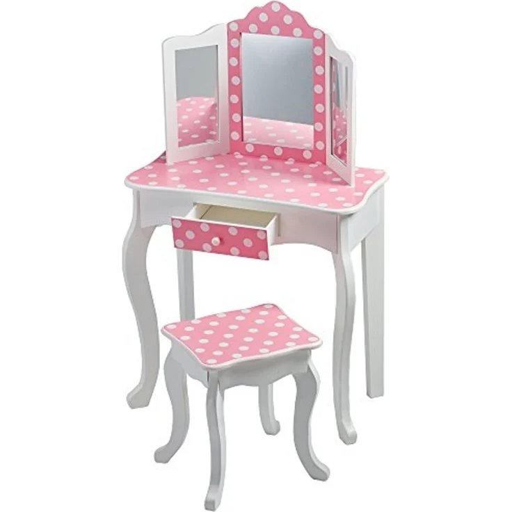 Fantasy Fields Kinder Schminktisch mit Spiegel und Hocker Mit Lichtern Rosa TD-11670FL – Bild 4