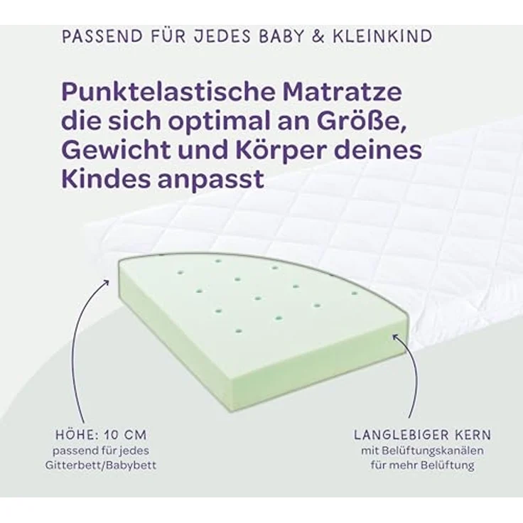 Träumeland 'Regenbogen Basic' Kaltschaummatratze 60x120 cm – Bild 3