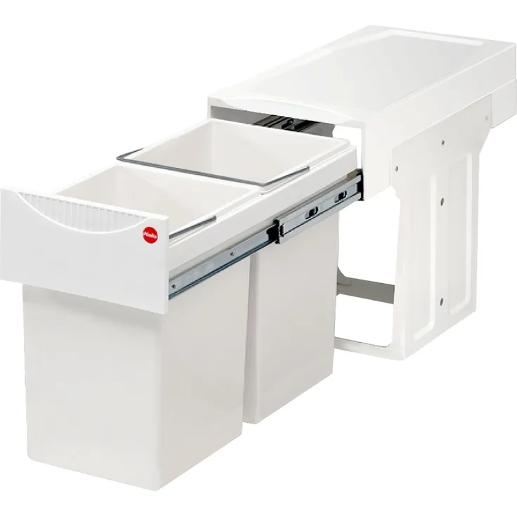 HAILO 3666-00 Abfallsorter 30 (2x15) Liter TANDEM ab 30 cm Schrankbreite, weiß