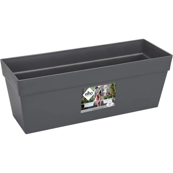 Elho Loft Urban Balkonkasten 50 - Übertopf - Anthrazit - Draußen - L 17. 3 x W 49 x H 18 cm