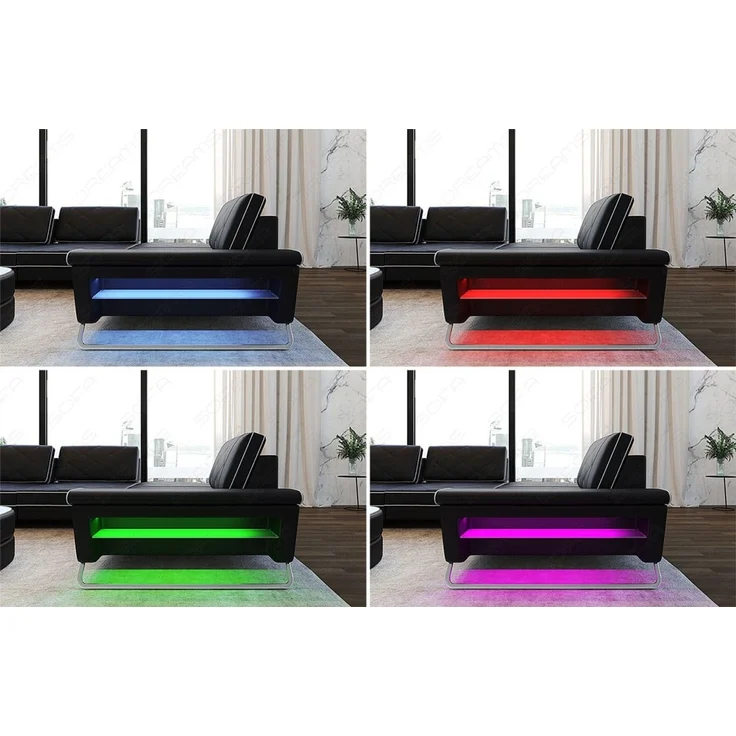 Sofa Dreams - Ecksofa Rotello – Leder - Kunstleder - schwarz-weiß - Rechts – Bild 6