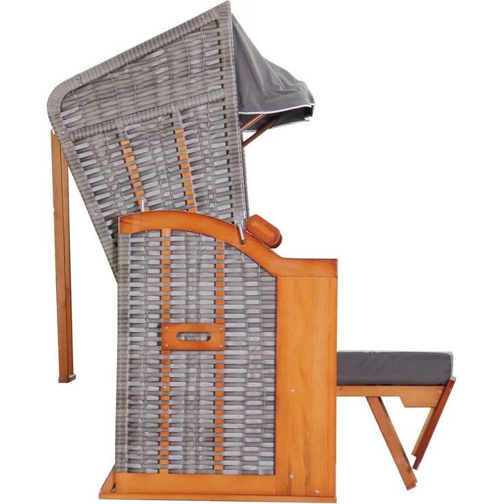 Strandkorb Hanse Ostsee Klassik XXL 2,5 Sitzer - Anthrazit Uni, 160 x 166 x 78 cm – Bild 4