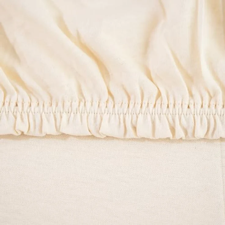 Traumschloss Spannbettlaken Comfort, Jersey, Creme, 90-100x200, 100% Baumwolle – Bild 4