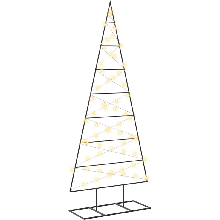 vidaXL Metall Weihnachtsbaum KUOPIO 150 cm Warmes Weiß Stahl Schwarz 42054049 – Bild 2