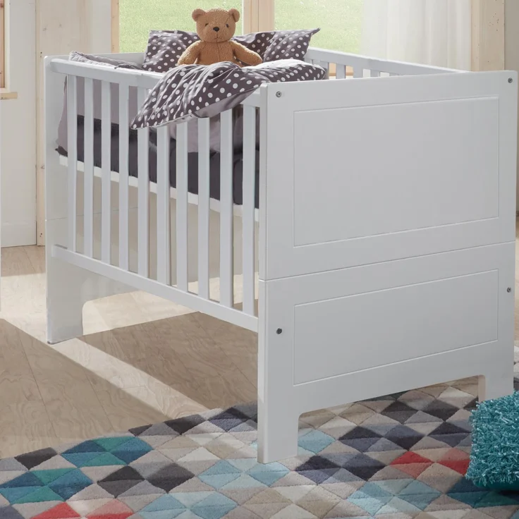 Arthur Berndt 'Thilo' Babyzimmer Sparset 2-teilig, Kinderbett (70x140 cm) und Wickelkommode mit Wickelaufsatz MDF Weiß – Bild 5