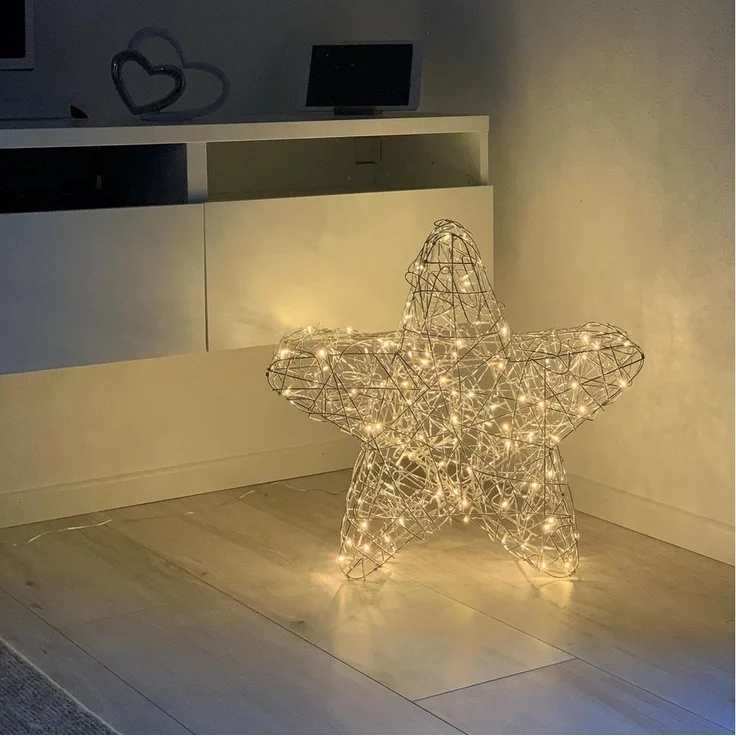 STAR TRADING LED Dekolicht, LED Outdoor-Leuchtstern,Ole', handgefertigt, silber, Ø 63cm – Bild 3