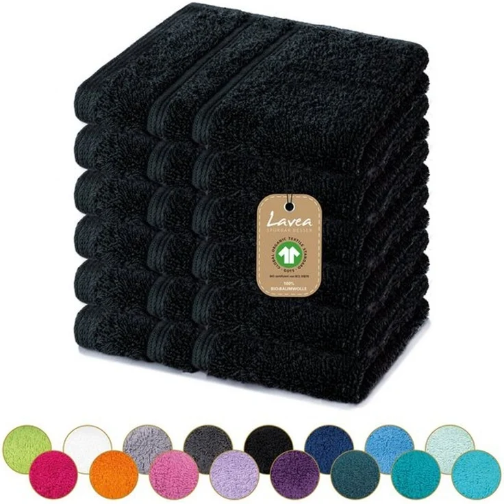 Lavea Seiftuch Bali Seiftücher, Waschlappen Frottee 30x30 cm, Weiches Bio-Baumwollfrottee (Set, 6-St), kleine Handtücher, Handtuch-Set, GOTS-zertifiziert, 500g/m² – Bild 4