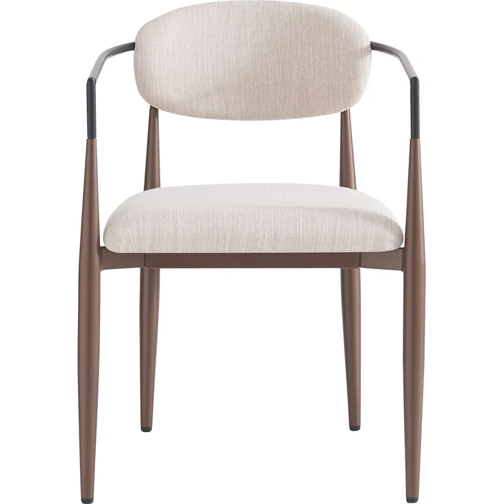 Esszimmerstühle 2er-Set, Leinenstoff & Metall, ergonomisch, gepolstert, verstellbare Beine, modern & bequem,Beige – Bild 4