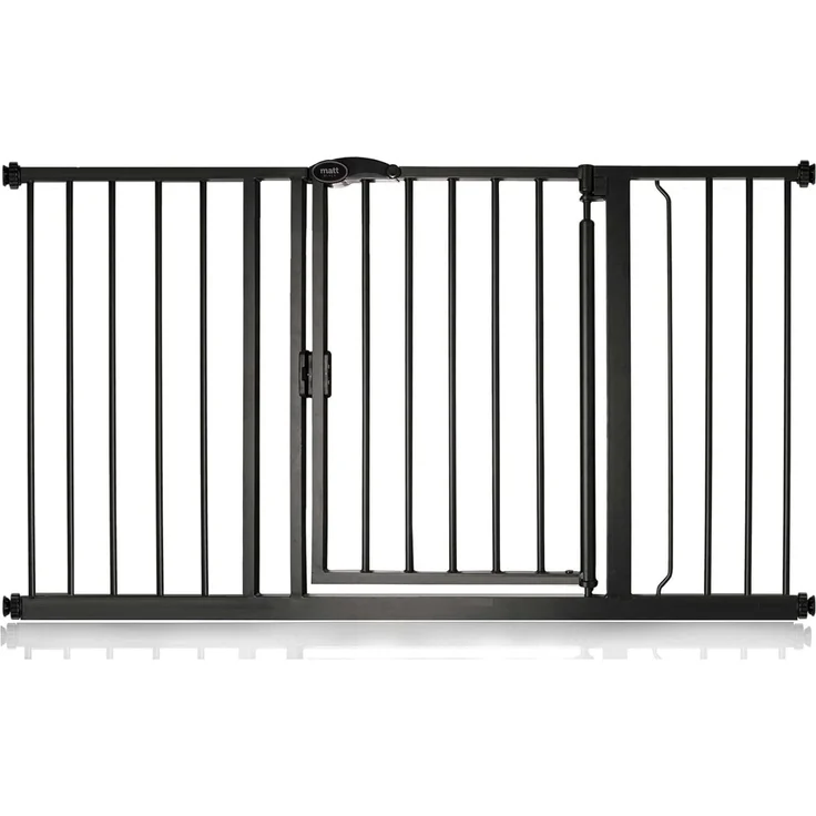 Bettacare Automatisch Schließendes Treppengitter, 132.6cm - 139.6cm, Mattschwarz, Druckmontage-Sicherheitsgitter, Babygitter, Sicherheitsschranke für Türen, Flure und Räume – Bild 1