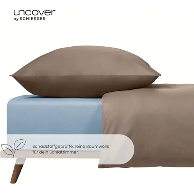 Uncover by Schiesser Spannbettlaken New Jersey - Edeljersey - 150 x 200 cm - Hellblau – Bild 4