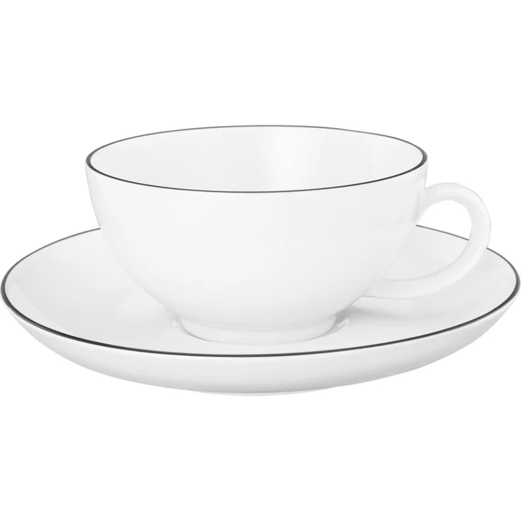 Seltmann Weiden Lido Black Line Teetasse mit Untertasse 200 ml – Bild 1