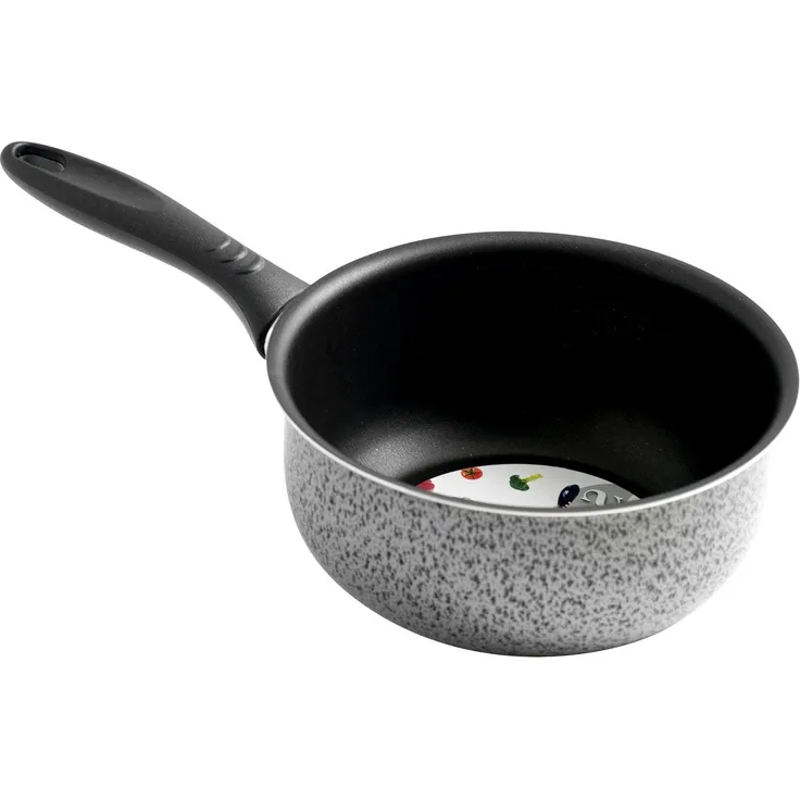 Home Salt Peper Kasserolle mit Griff, Antihaftbeschichtung, 20 cm, Aluminium, schwarz-grau