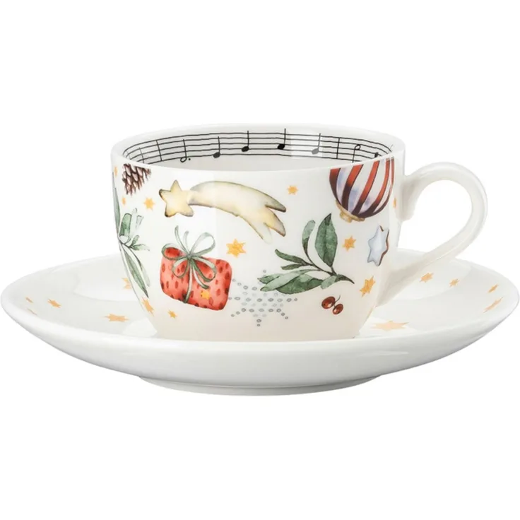 Hutschenreuther Cappuccinotasse Sammelserie 2025 Alle Jahre wieder Cappuccinotasse 2tlg, Porzellan