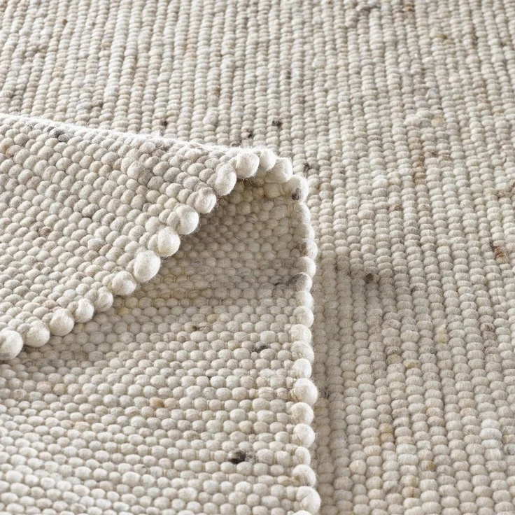 TaraCarpet Wollteppich TaraCarpet Handwebteppich Helsinki, rechteckig, Höhe: 10 mm, gewalkter Wohnzimmer-Teppich Schurwolle Schlafzimmer Esszimmer 070x130 – Bild 3