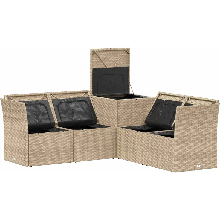 vidaXL Sofa Set 5 stk. Beige und Cremeweiß 179 x 179 x 85 cm 3447844 – Bild 6