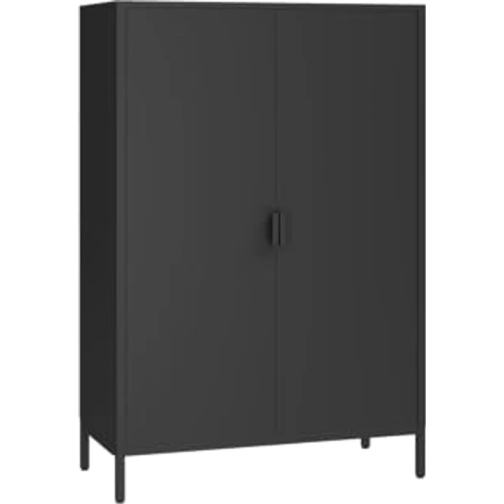 skølm 'Ituri' Kommode, Metall, schwarz, 120x80x38 cm, Highboard mit 3 Fächern – Bild 2