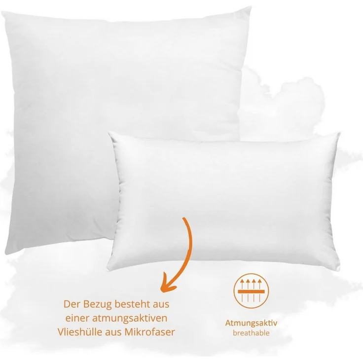sleepling Kopfkissen Faserkissen, Füllung: Polyester, Seitenschläfer, Rückenschläfer, Bauchschläfer, Inlet Sofakissen, Zierkissen und Dekokissen, atmungsaktiv – Bild 2