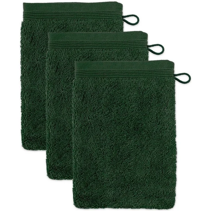 Möve Superwuschel Waschhandschuh 15x20 cm aus 100% Baumwolle, Cypress 3er Set – Bild 1