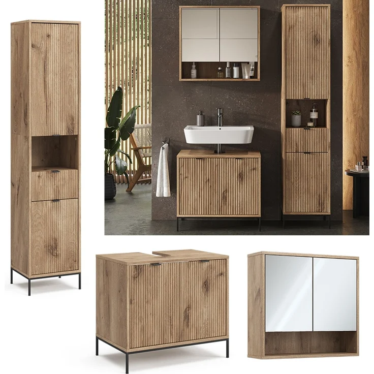 Badmöbel-Set Eliza Viking Oak 3-teilig Vicco – Bild 2
