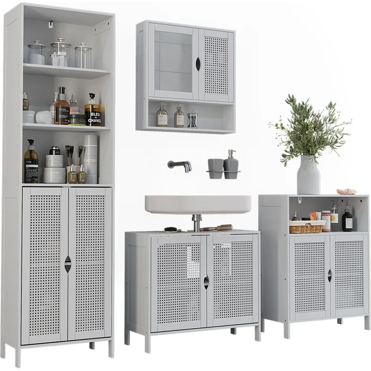 Badmöbel-Set Liora Weiß 4-teilig Vicco – Bild 5