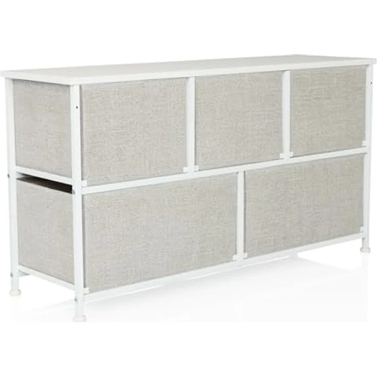 hjh LIVING Kommode mit 5 Stoffschubladen, Grau, 100x30x55 cm – Bild 7