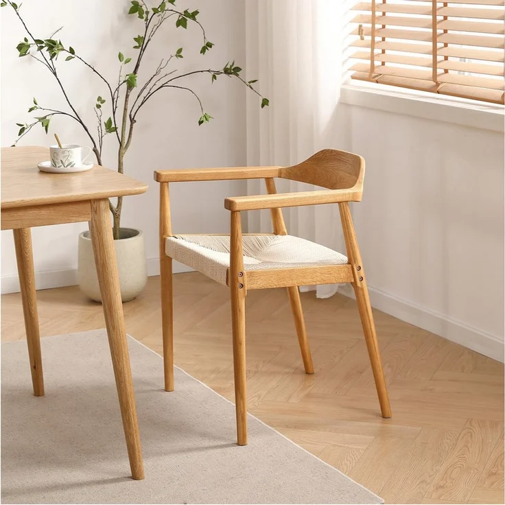 LIM HOME Esszimmerstuhl SW010 (Packung, 2 St), FSC®Eichenholzrahmen mit Sitzfläche aus Papierseil, einfache Montage – Bild 2