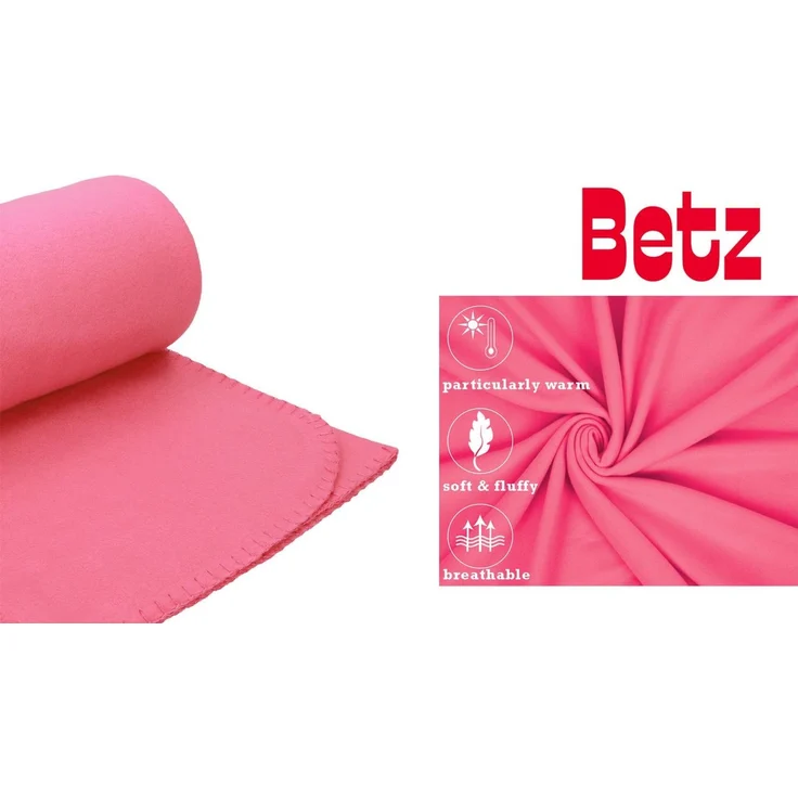 Wohndecke Luxus Fleecedecke Kuscheldecke Größe 130x170 cm Farbe Fuchsia, Betz, 180 g/m² – Bild 2