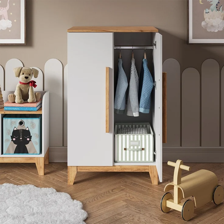 Vitalispa Kinderkleiderschrank Weiß/Artisan 70 x 120 cm, Malia – Bild 4