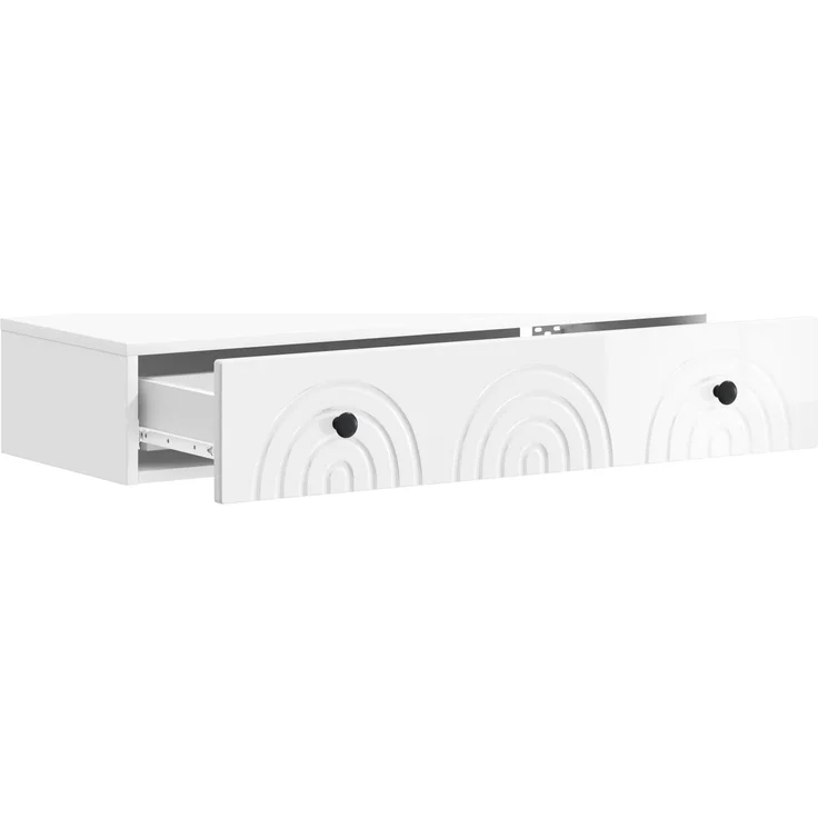 vidaXL Wandmontierter Beistelltisch Hochglanz Weiß 87,5 x 34,5 x 17 cm 898159 – Bild 4