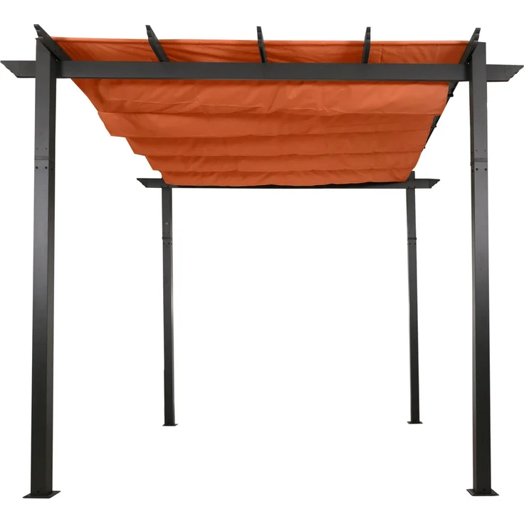 Mendler 'HWC-N93' Pergola, stabiles 8cm-Gestell mit Schiebedach UV50+ 3x3 m, Aluminium, Terrakotta – Bild 8