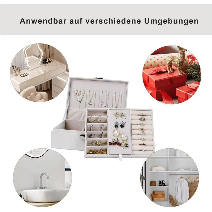 AdelDream Schmuckkoffer Schmuckkästchen Damen Mädchen Schmuckaufbewahrung – Bild 2